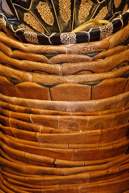Leather Poufs
