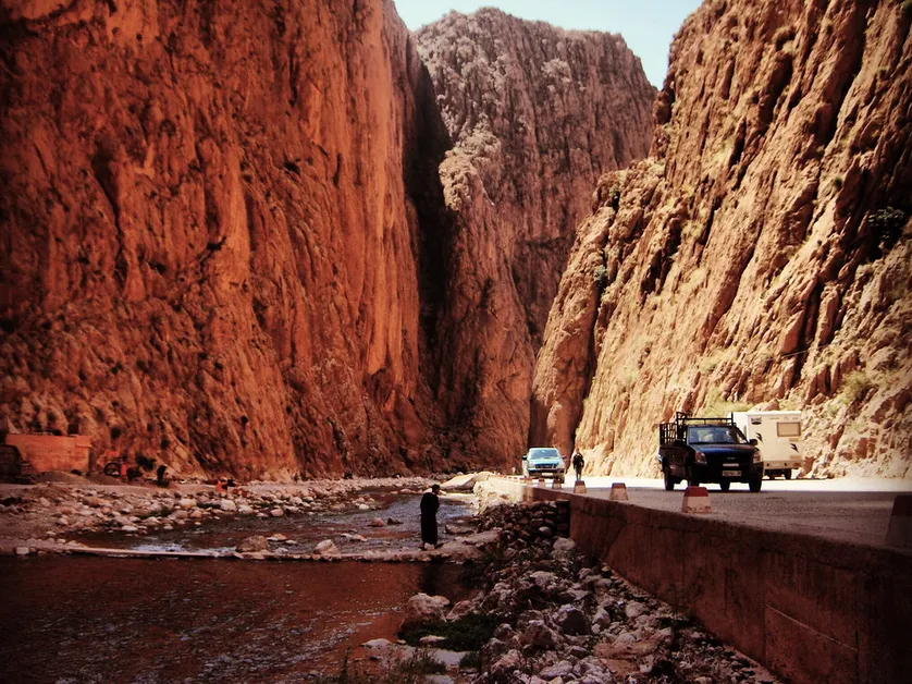 Todra Gorge towering limestone walls
